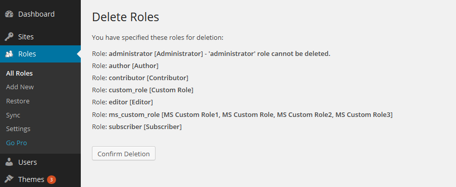 Multisite Delete Role