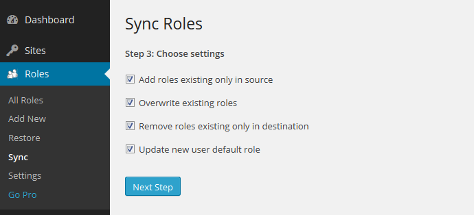 Multisite Sync Step 3