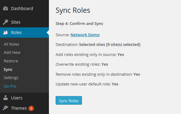 Multisite Sync Step 4 Confirm